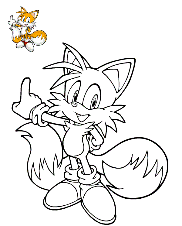 Coloriage Tails Origine De West Side Island - Sonic à imprimer